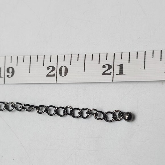 Black White Chunky Beaded Necklace With Faux Pearls Adjustable Chain - Picture 6 of 6